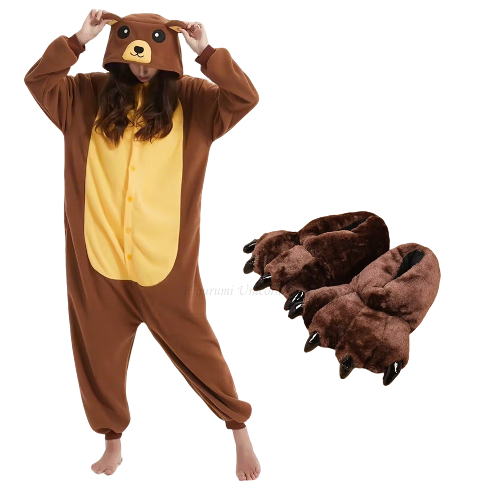 Women Shoes Xxl - Pijama Macacão Kigurumi de Urso Marrom