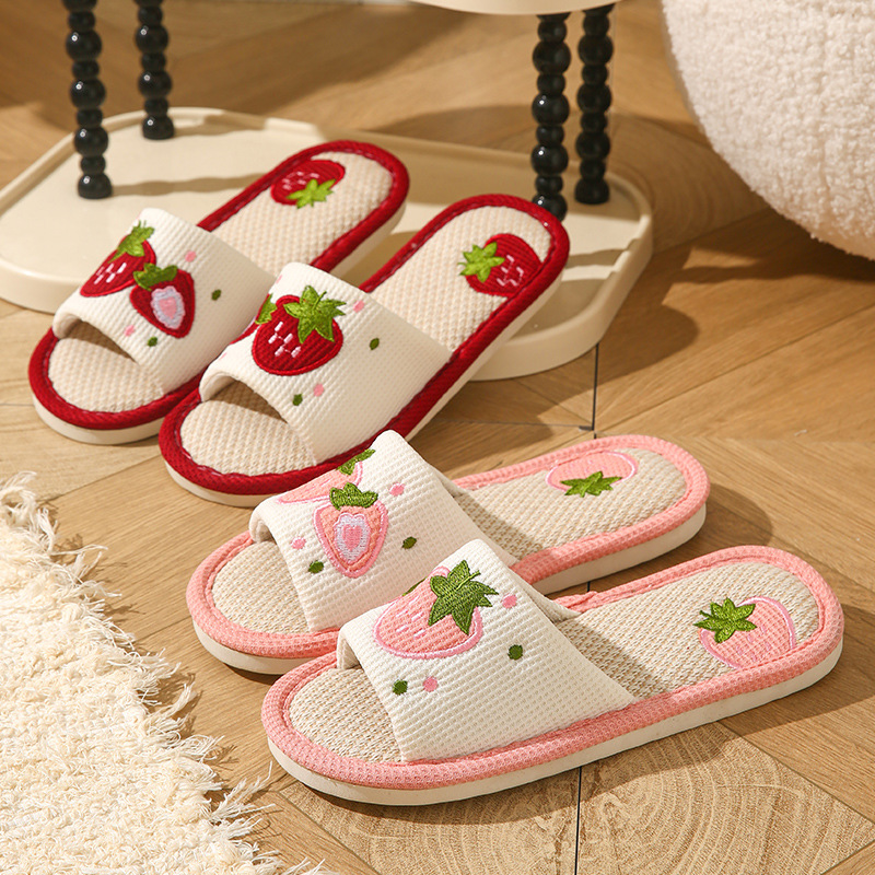 Mule Slip On - Chinelos de Linho com Estampa de