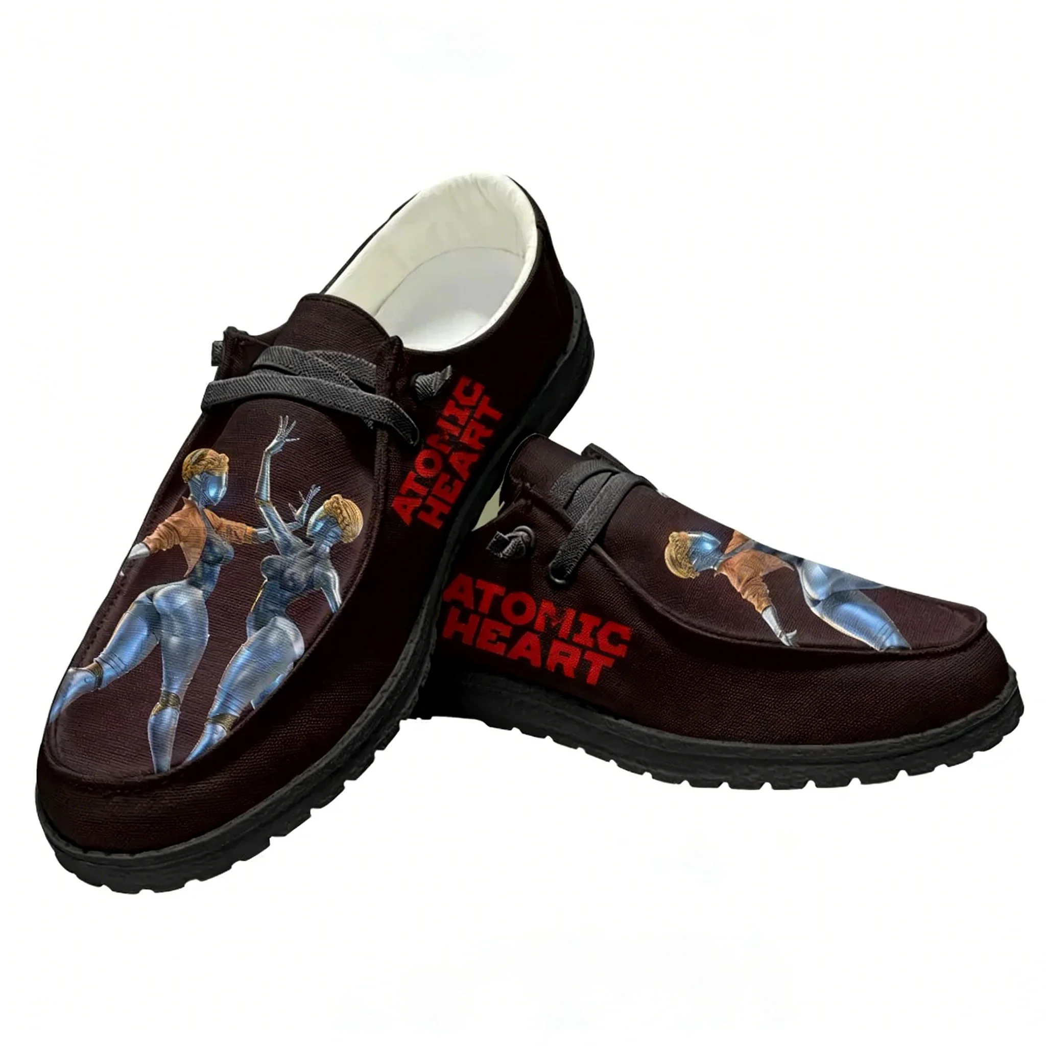Oxford Lace Up Women - Tênis Casual Atomic Heart, Sapato Plano