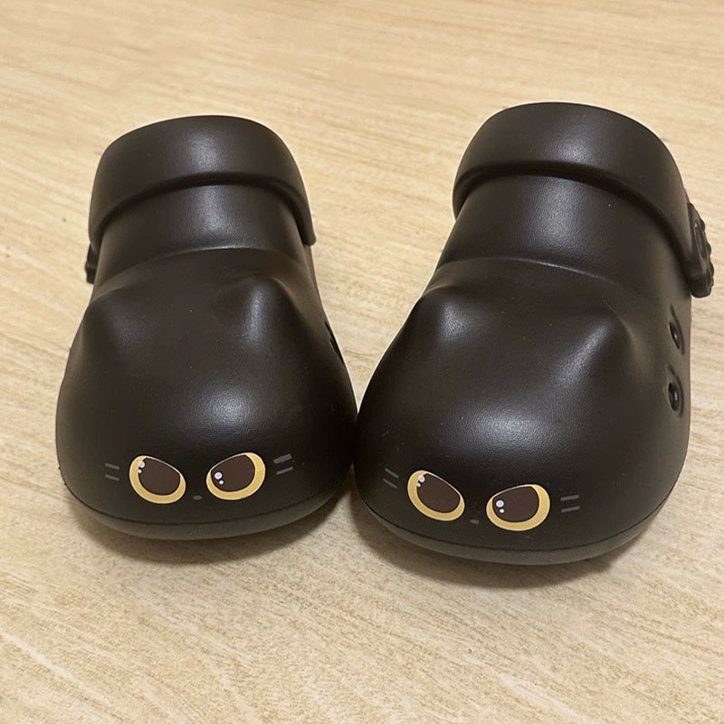 Women'S Shoes Clogs - Novos chinelos criativos de gato preto