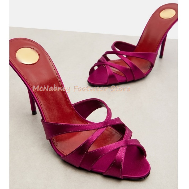 Women'S Shoes Clogs - Stilettos pontiagudos tecido de cetim faixa